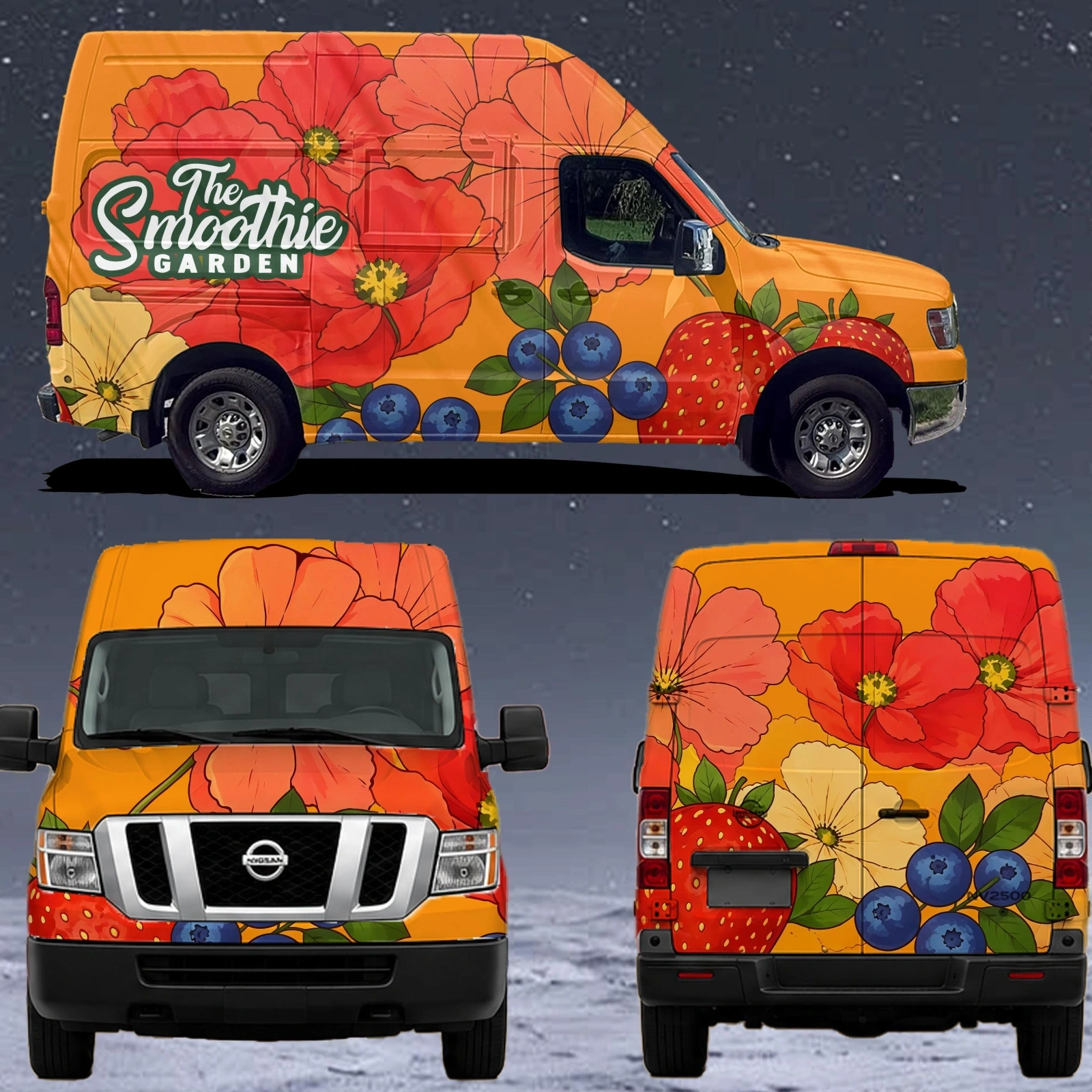 Personalised Flower Print Custom Van Wraps