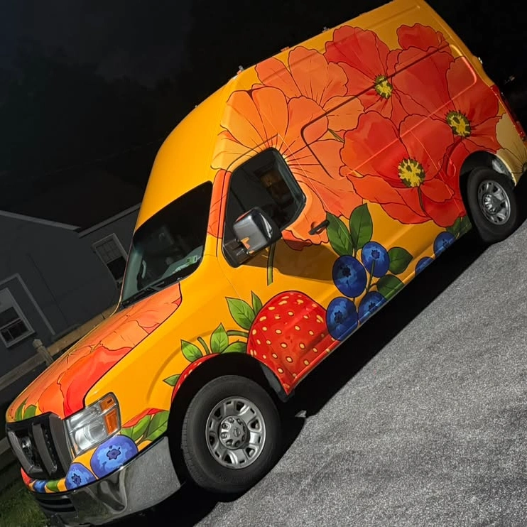Personalised Flower Print Custom Van Wraps Color